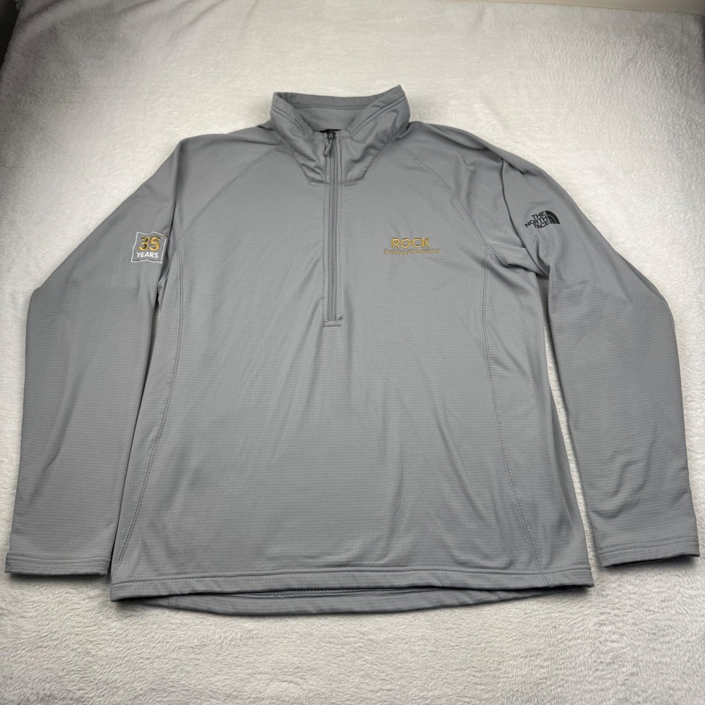 The North Face Quarter Zip Pullover Mens XL Grey Rock Family Grid Fleece